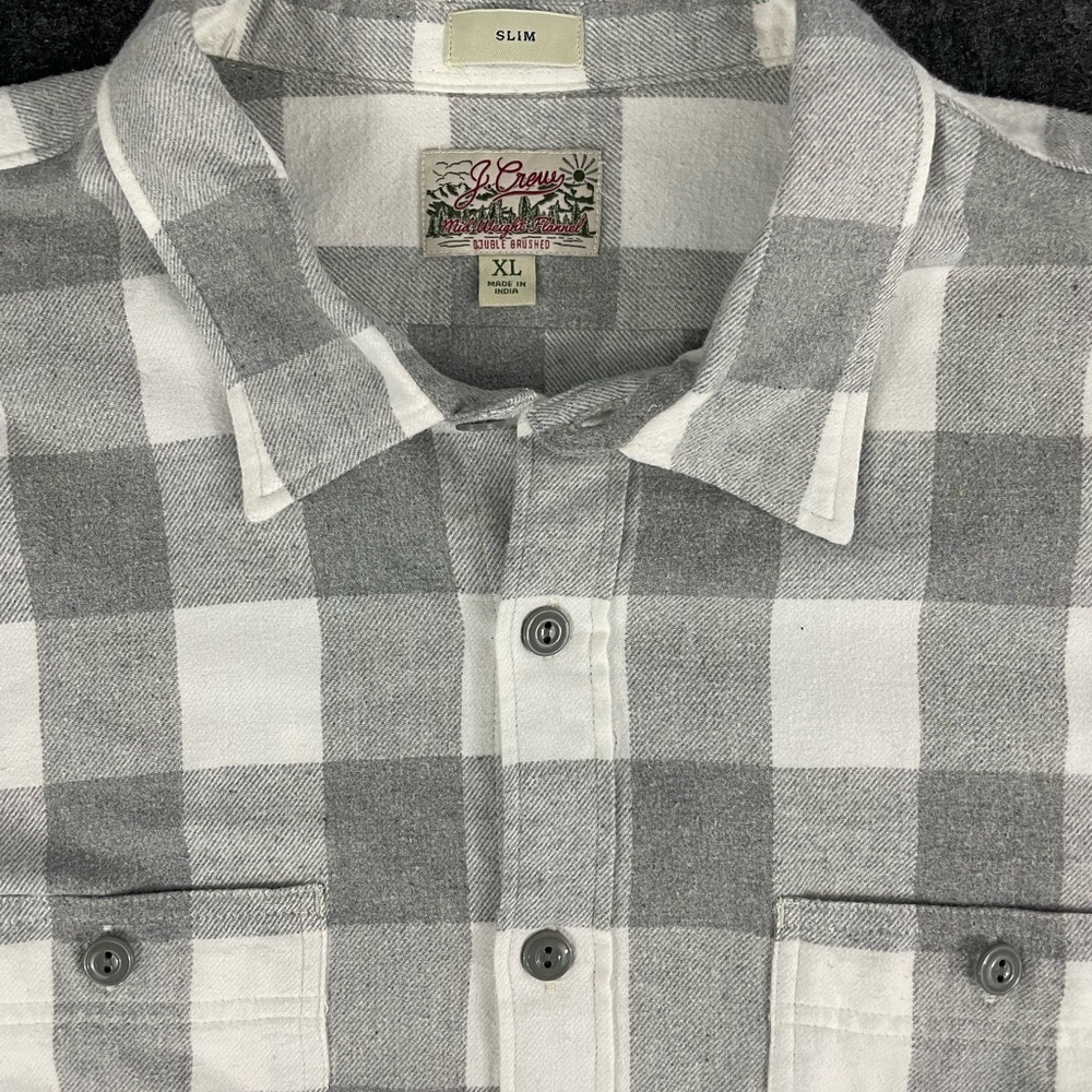 J.Crew Gray Plaid Shirt Slim XL